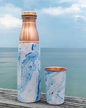Load image into Gallery viewer, Marbled Copper Water Bottle and Matching Cup