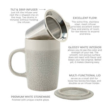 Load image into Gallery viewer, 16 oz Crackle Glaze Tea Infuser Mug