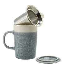 Load image into Gallery viewer, 16 oz Crackle Glaze Tea Infuser Mug