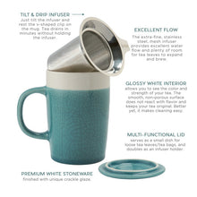 Load image into Gallery viewer, 16 oz Crackle Glaze Tea Infuser Mug
