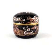 Load image into Gallery viewer, Tea Canister Black Floral