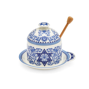 Spode Honey Pot with Drizzle Stick