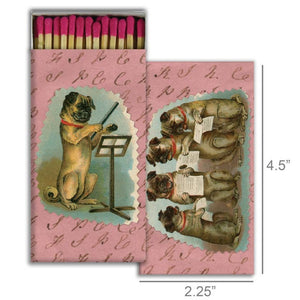 Decorative Matches "Pug Choir" Set of 2 Boxes
