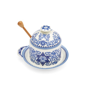 Spode Honey Pot with Drizzle Stick