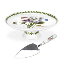 Load image into Gallery viewer, Botanic Garden Footed Cake Plate with Server 10&quot; - Portmeirion
