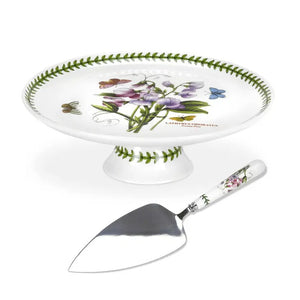 Botanic Garden Footed Cake Plate with Server 10" - Portmeirion