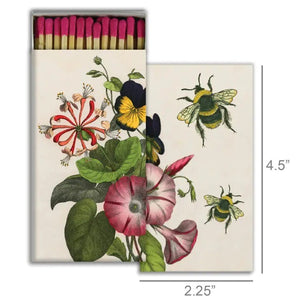 Decorative Matches "Bee and Flowers" Set of 2 Boxes