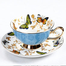 Load image into Gallery viewer, Butterfly Porcelain Tea Cup and Saucer