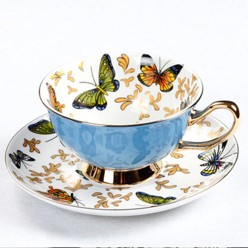 Butterfly Porcelain Tea Cup and Saucer