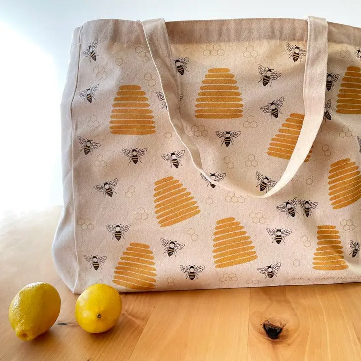 Extra Large Canvas Tote - Honey Bee