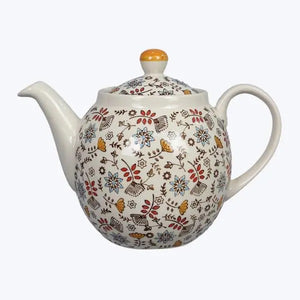 Stamped Stoneware Teapot 40 oz