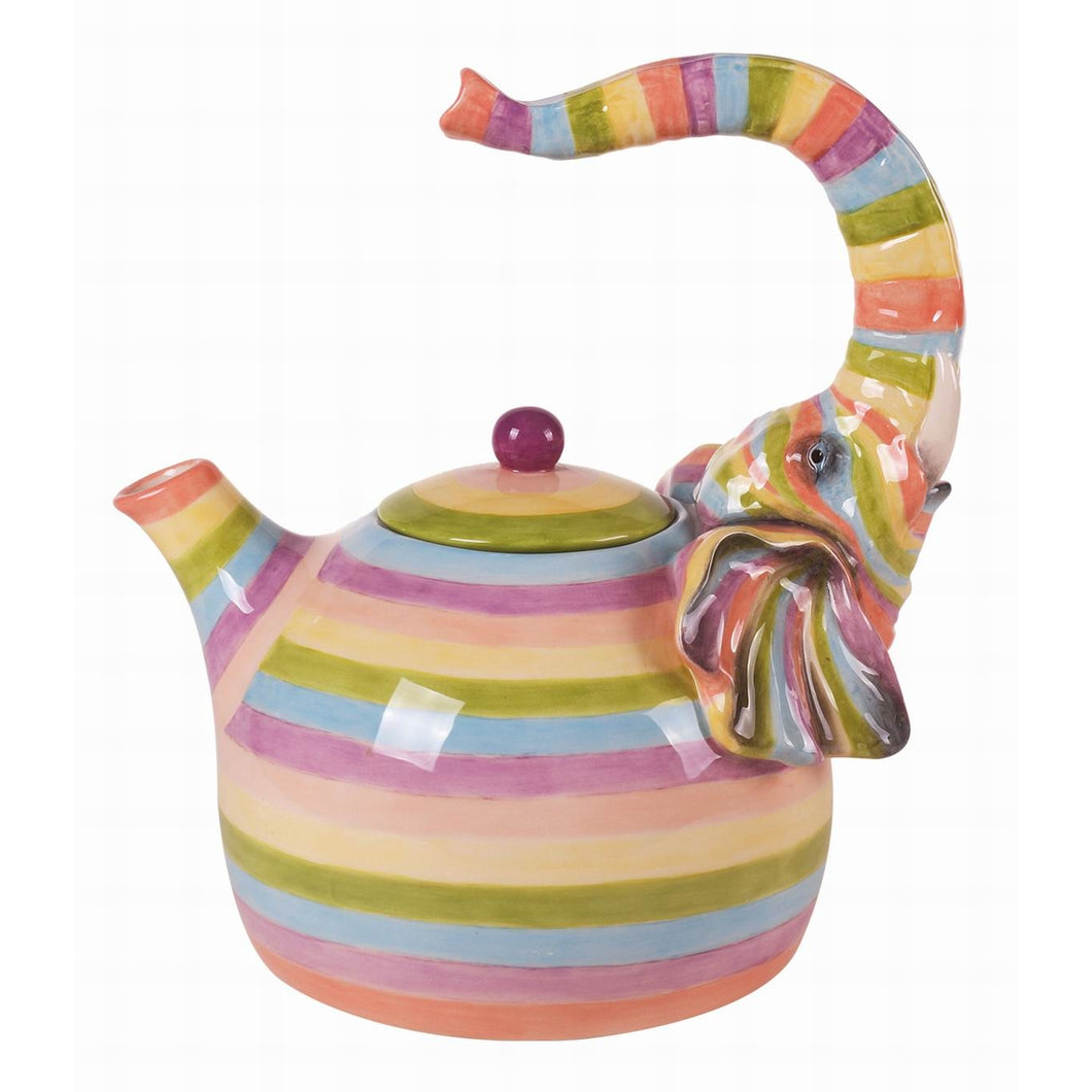 Striped Elephant Teapot